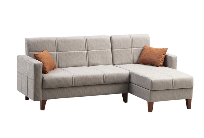 Atelier Del Sofa Polya - Sofá cama esquinero Gris claro